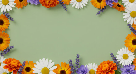 Colorful spring summer flower border | Flowers Border| Flower Background| Flower Flowers| Border Background