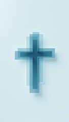 Fototapeta premium Iconic Christian cross with a blurred background, evoking spirituality and devotion.