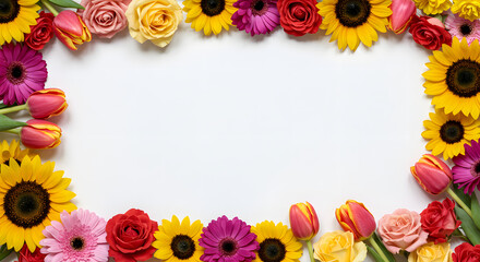 Colorful spring summer flower border | Flowers Border| Flower Background| Flower Flowers| Border Background