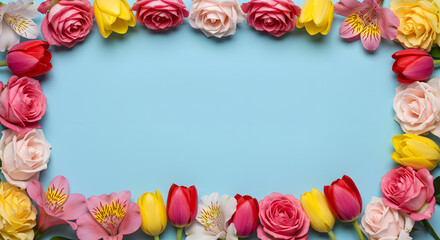 Colorful spring summer flower border | Flowers Border| Flower Background| Flower Flowers| Border Background