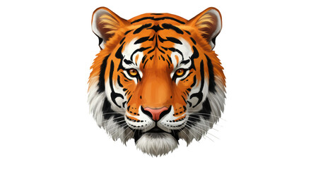 Isolated Tiger Head Portrait