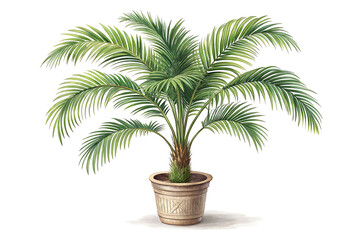 Obraz premium Palm Tree in Pot Isolated