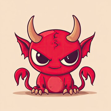 A cute, mischievous little devil with horns.