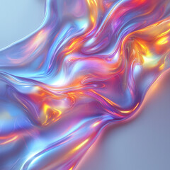 Obraz premium A stunning, abstract composition with flowing, iridescent colors and a smooth, reflective surface.