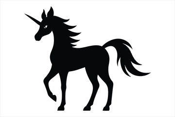 unicorn silhouette vector