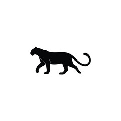 Obraz premium Wild animal black panther silhouette EPS vector isolated illustration template 