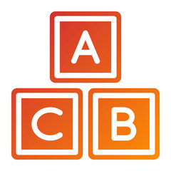 ABC Blocks Icon Style