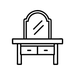 Dressing Table with Framed Mirror Icon Design