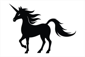 unicorn silhouette vector
