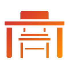 School Desk Icon Style