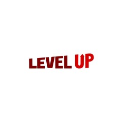 Level up word icon isolated on white background