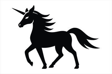 unicorn silhouette vector