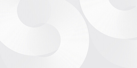 Abstract white glowing geometric lines on gray background art modern