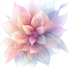 Fototapeta premium Delicate Ethereal Floral Blossom with Soft Pastel Hues and Translucent Petals for Beautiful Design Inspiration