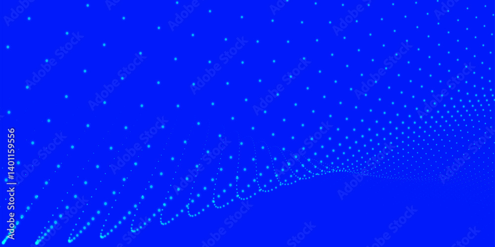 Poster abstract background with dynamic color wave. futuristic dotted wave of bright particles. colorful ba