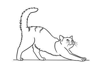 Stretching Cat Outline Vector Illustration Perfect For Coloring Books And Graphic Design
