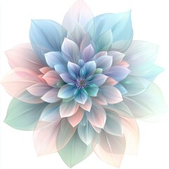 Obraz premium Delicate Abstract Floral Design Featuring Soft Pastels and Layered Petals with Harmonious Color Blends