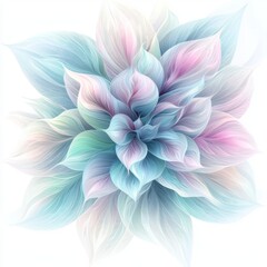 Fototapeta premium Ethereal Floral Design with Swirling Pastel Leaves and Soft Petals in a Dreamy Aesthetic for Modern Decor