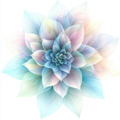 Fototapeta premium Ethereal Flower Pattern with Soft Pastel Colors and Intricate Floral Shapes for Design and Artistic Use