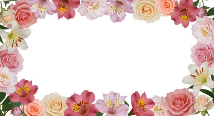 Fototapeta premium Flower Border| Flowers Border| Flower Background| Flower Flowers| Border Background| Mothers Day Background