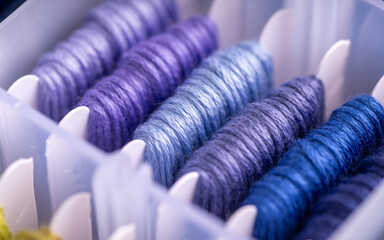 Close up of Cotton Thread in Various Colors