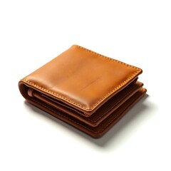 leather wallet on white background