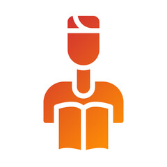 Man Reading Book Icon Style