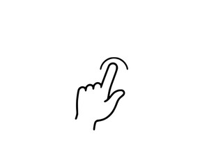 Obraz premium Pointing hand directing towards a button on screen icon