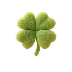 Flocked Lime Green Four-Leaf Clover Decoration