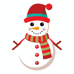 Christmas snowman on white background