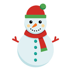 Christmas snowman on white background