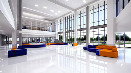 A sophisticated, contemporary office with a financial desk and a well-planned layout for increased productivity

