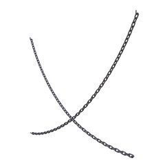 Old Сrossed Сhains, 3d illustration isolated on white background