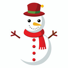 Christmas snowman on white background