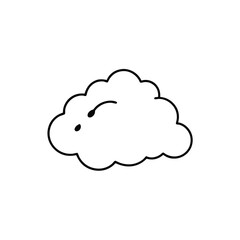 Surreal Clouds Line Art – Dreamy Sky Illustration on White Background