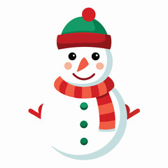 Christmas snowman on white background