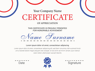 Academic graduation certificate of appreciation design template