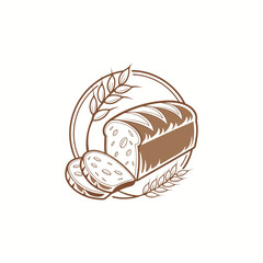 bread logo design vector 