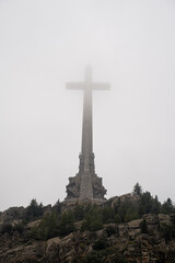 Foggy View of the Valle de los Caídos with Majestic Cross