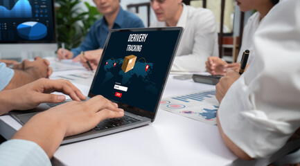 Delivery tracking system for e-commerce and brisk online business to timely goods transportation...