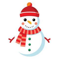 Christmas snowman on white background