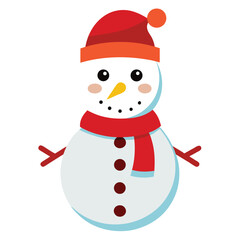 Christmas snowman on white background