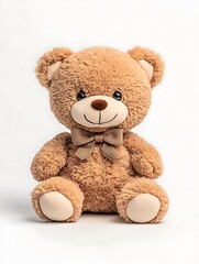 Obraz premium Soft brown teddy bear with stitched smile and beige accents