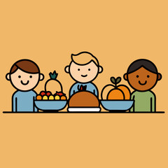 happy family in restaurant