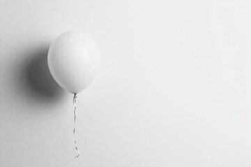 White balloon isolated on white background with clean minimal design and soft festive appeal