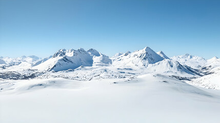Obraz premium Snowy Mountain Range Under Blue Sky