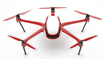 Red drone on white background