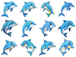 Obraz premium Dolphin vector illustration isolated on white background.