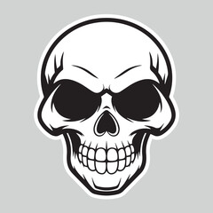 A skull with a skull and a black background with spots