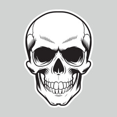 A skull with a skull and a black background with spots
